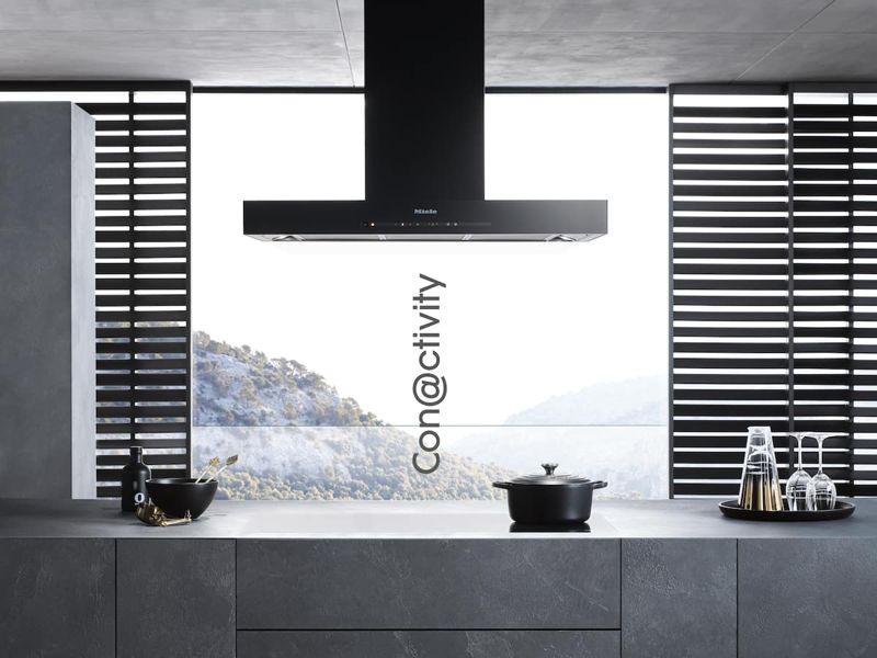 Miele DA 6698 W Puristic Edition 6000 Obsidian Black, model DA 6698 W Puristic Edition 6000 — ventilation hoods specified and installed by iKitchen Cabinetry, view 2