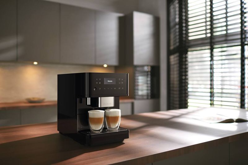 Miele CM 6160 MilkPerfection Obsidian Black, model CM 6160 MilkPerfection — countertop coffee machines specified and installed by iKitchen Cabinetry, view 6