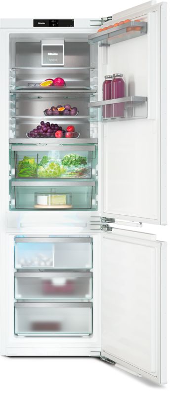Miele 24" built-in bottom-mount unit, model KFN 7795 D — built-in bottom mounts specified and installed by iKitchen Cabinetry