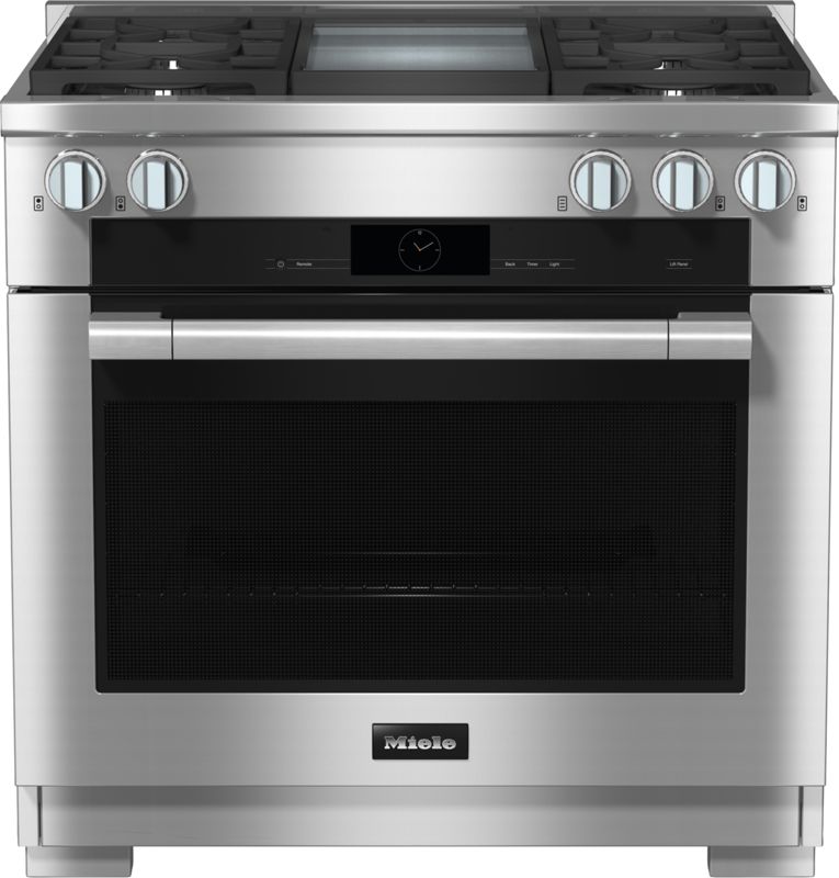 Miele 36" Range HR 1936-3 G DF GD Stainless steel/Clean Touch Steel, model HR 1936-3 G DF GD — ranges specified and installed by iKitchen Cabinetry