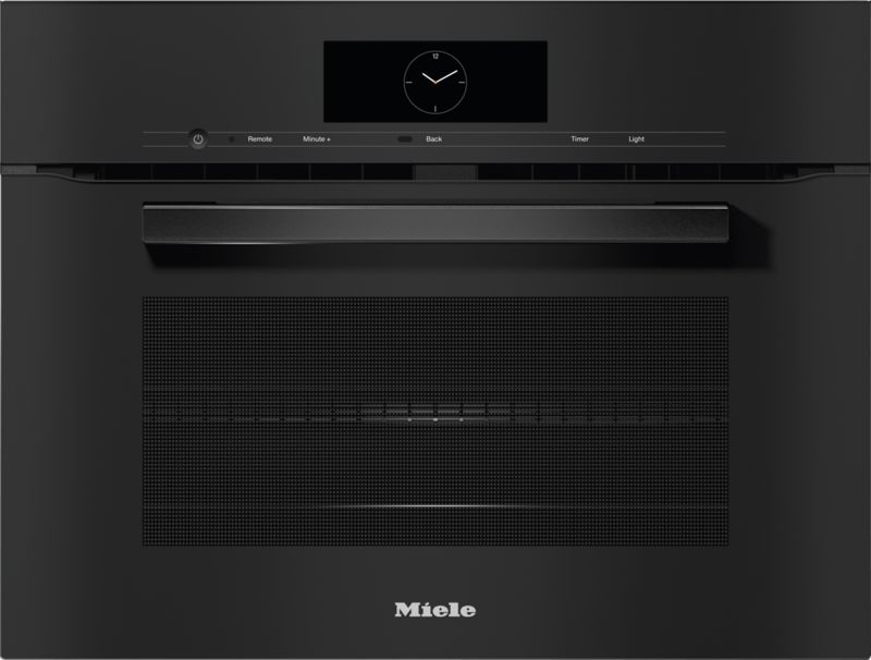 Miele 24" Compact Speed Oven H 7840 BM AM Obsidian Black, model H 7840 BM AM — ovens specified and installed by iKitchen Cabinetry