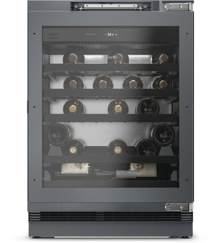 Miele 24" built-under wine refrigerator, model KWTUS 7172 F — wine units specified and installed by iKitchen Cabinetry