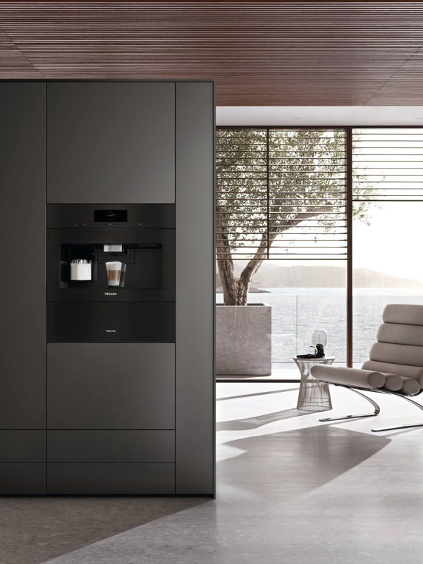 Miele Built-in coffee machine with DirectWater CVA 7875 Obsidian Black, model CVA 7875 — built-in coffee machines specified and installed by iKitchen Cabinetry, view 3