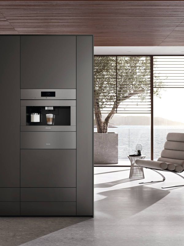 Miele Built-in coffee machine with DirectWater CVA 7875 Graphite grey, model CVA 7875 — built-in coffee machines specified and installed by iKitchen Cabinetry, view 3