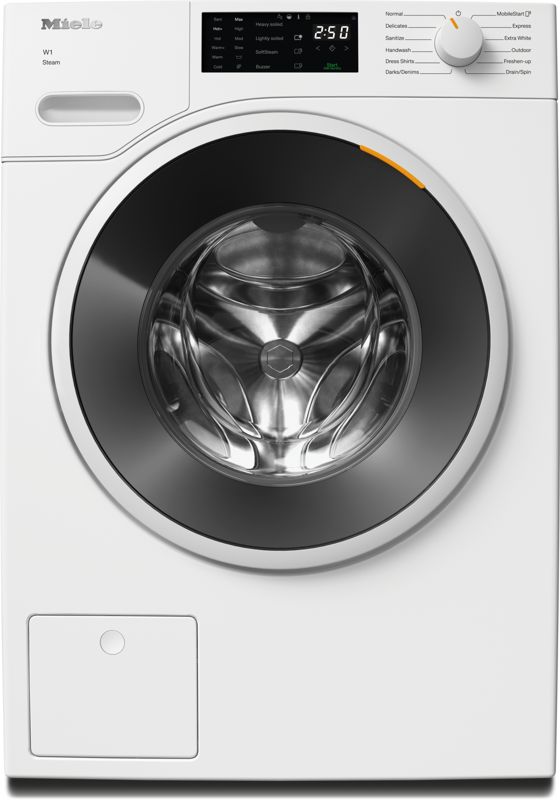 Miele W1 Front-Loading Washing Machine WXC280 WCS Steam, model WXC280 WCS Steam — washing machines specified and installed by iKitchen Cabinetry