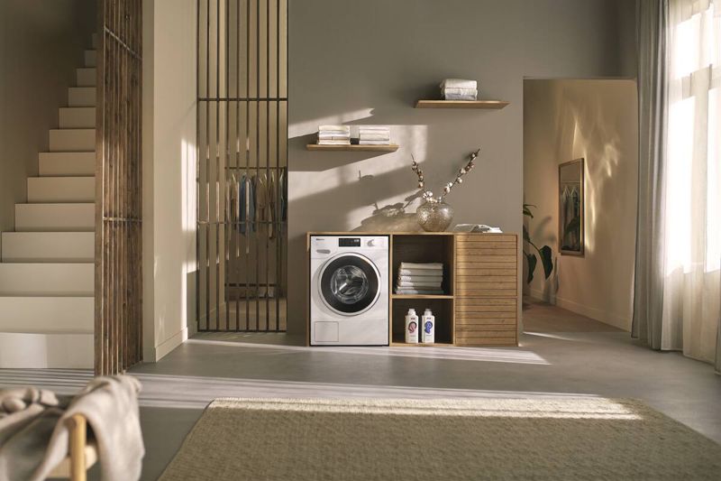Miele W1 Front-Loading Washing Machine WXC280 WCS Steam, model WXC280 WCS Steam — washing machines specified and installed by iKitchen Cabinetry, view 5