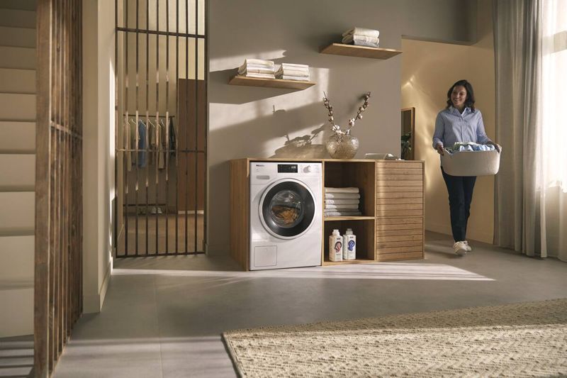 Miele W1 Front-Loading Washing Machine WXC280 WCS Steam, model WXC280 WCS Steam — washing machines specified and installed by iKitchen Cabinetry, view 6