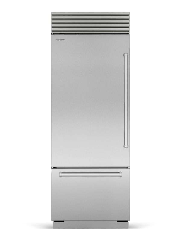 Sub-Zero Classic Over-and-Under Refrigerator/Freezer, model CL50U — over-and-under specified and installed by iKitchen Cabinetry