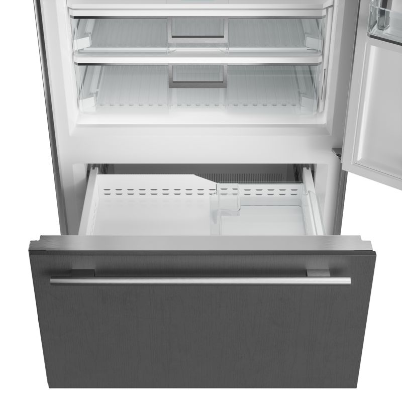 Sub-Zero 36" Classic Over-and-Under Refrigerator/Freezer, model CL3650U/S/P/L — over-and-under specified and installed by iKitchen Cabinetry, view 2