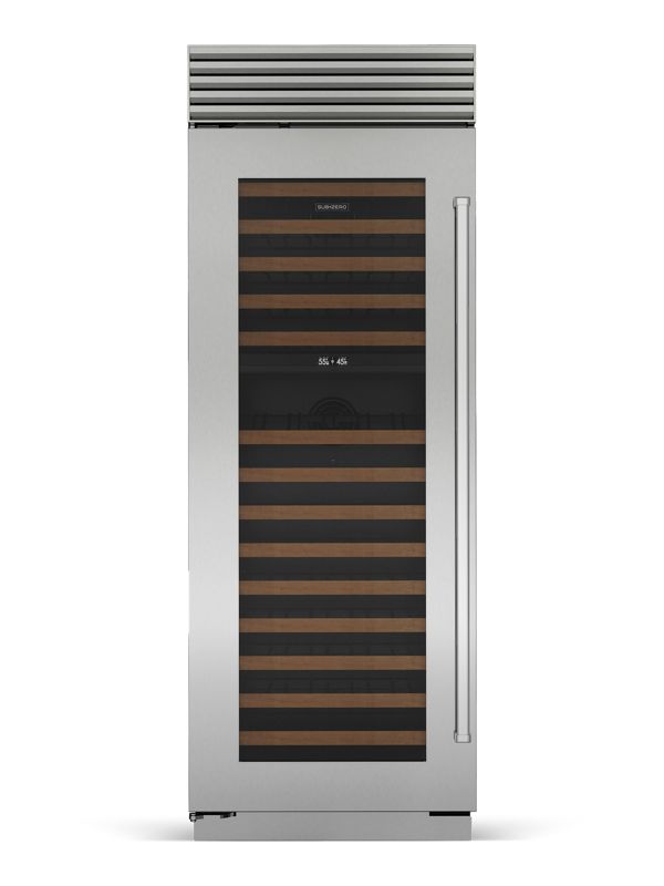 Sub-Zero 30" Classic Wine Storage, model CL3050WA/S/P/L — wine storage specified and installed by iKitchen Cabinetry
