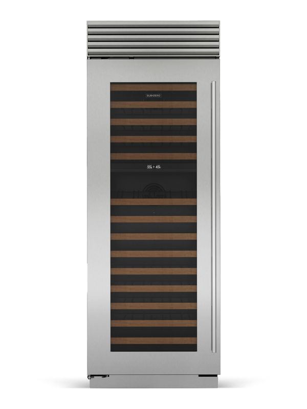 Sub-Zero 30" Classic Wine Storage, model CL3050WA/S/T/L — wine storage specified and installed by iKitchen Cabinetry