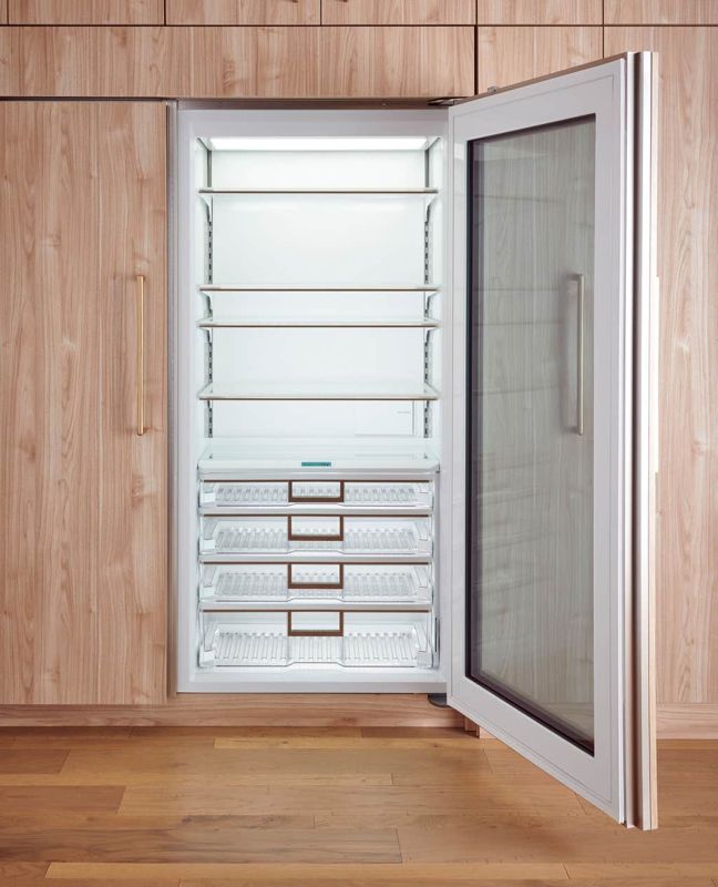 Sub-Zero 36" Classic Refrigerator with Glass Door - Panel Ready, model CL3650RG/O/L — column refrigeration specified and installed by iKitchen Cabinetry, view 3