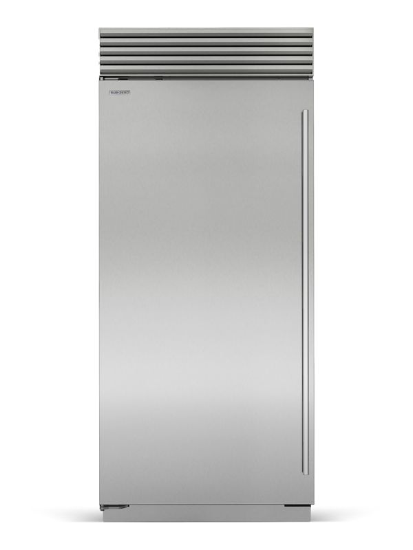 Sub-Zero 36" Classic Refrigerator with Internal Dispenser, model CL3650RID/S/T/L — column refrigeration specified and installed by iKitchen Cabinetry