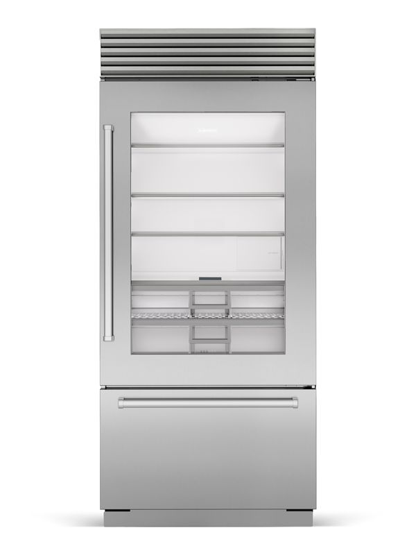 Sub-Zero Classic Over-and-Under Refrigerator/Freezer with Glass Door, model CL50UG — over-and-under specified and installed by iKitchen Cabinetry, view 2