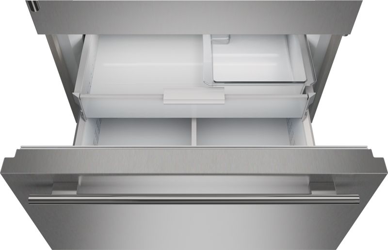 Sub-Zero 36" Classic Over-and-Under Refrigerator/Freezer with Glass Door - Panel Ready, model CL3650UG/O/R — over-and-under specified and installed by iKitchen Cabinetry, view 2