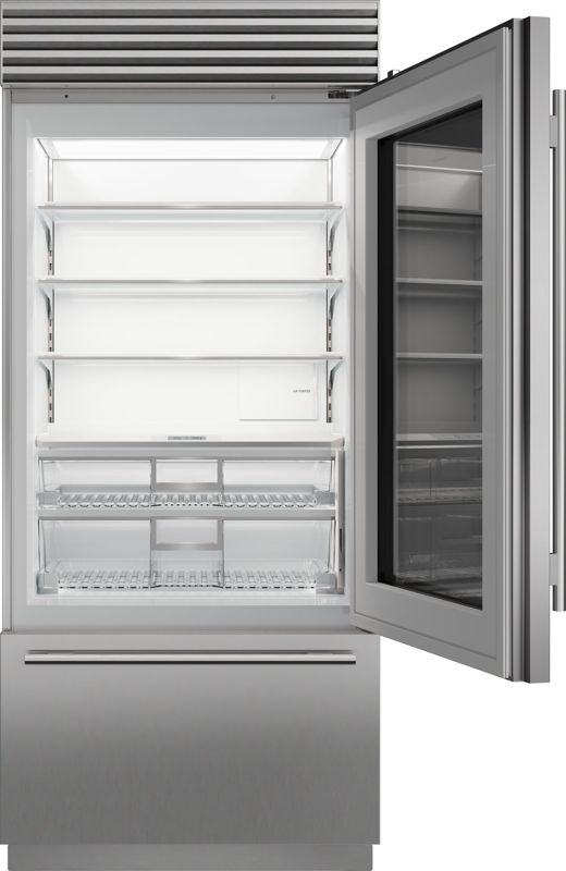 Sub-Zero 36" Classic Over-and-Under Refrigerator/Freezer with Glass Door - Panel Ready, model CL3650UG/O/R — over-and-under specified and installed by iKitchen Cabinetry, view 3