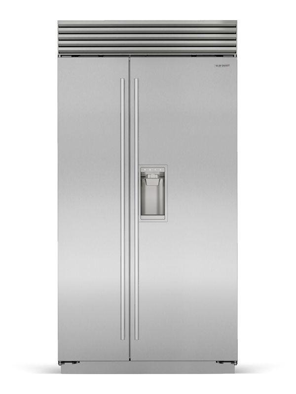 Sub-Zero 42" Classic Side-by-Side Refrigerator/Freezer with Dispenser, model CL4250SD/S/T — side-by-side specified and installed by iKitchen Cabinetry
