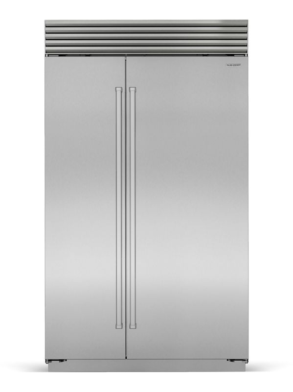 Sub-Zero 48" Classic Side-by-Side Refrigerator/Freezer, model CL4850S/S/P — side-by-side specified and installed by iKitchen Cabinetry