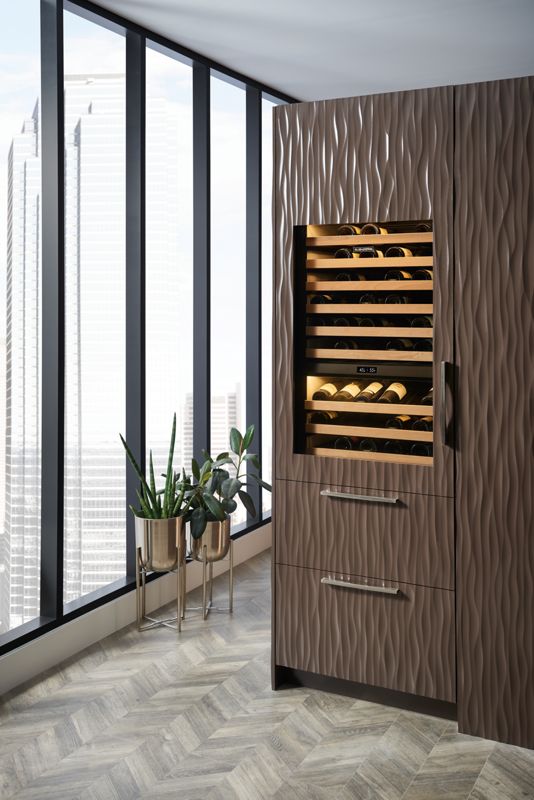 Sub-Zero 30" Designer Wine Storage with Refrigerator Drawers - Panel Ready, model DET3050WR/L — wine storage specified and installed by iKitchen Cabinetry, view 5