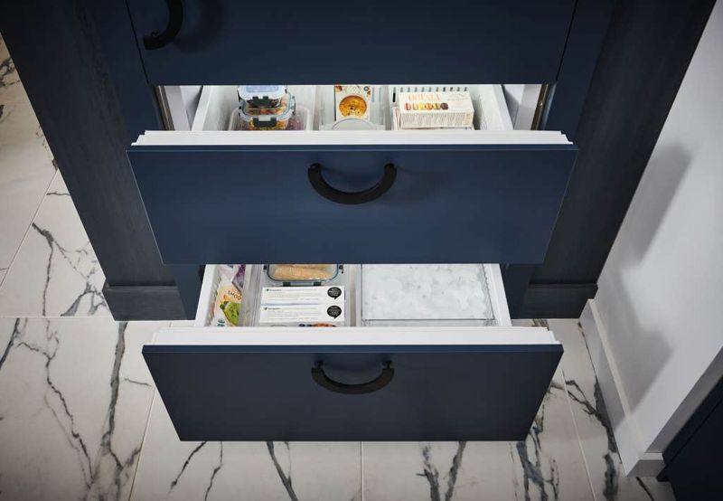 Sub-Zero 36" Designer Over-and-Under Refrigerator/Freezer with Ice Maker - Panel Ready, model DET3650CI/L — over-and-under specified and installed by iKitchen Cabinetry, view 6