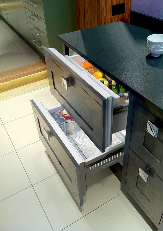 Sub-Zero 36" Designer Refrigerator/Freezer Drawers with Ice Maker - Panel Ready, model ID-36CI — designer drawers specified and installed by iKitchen Cabinetry, view 4