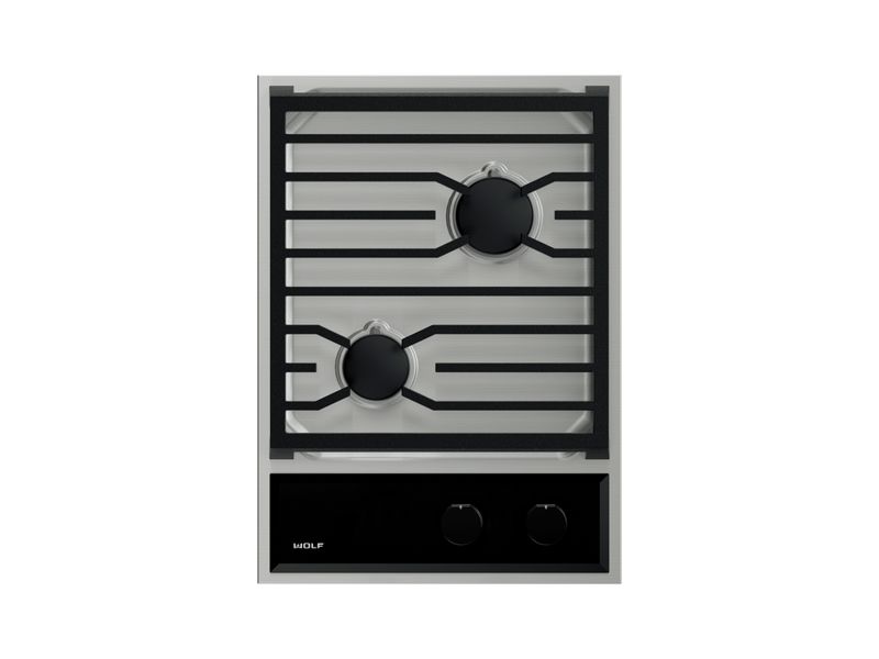 Wolf 15" Transitional Gas Cooktop, model CG152TF/S/LP — cooktops & rangetops & modules specified and installed by iKitchen Cabinetry