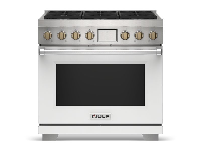 Wolf 36" Dual Fuel Range - 6 Burners, model DF36650/S/P/LP — ranges specified and installed by iKitchen Cabinetry, view 4