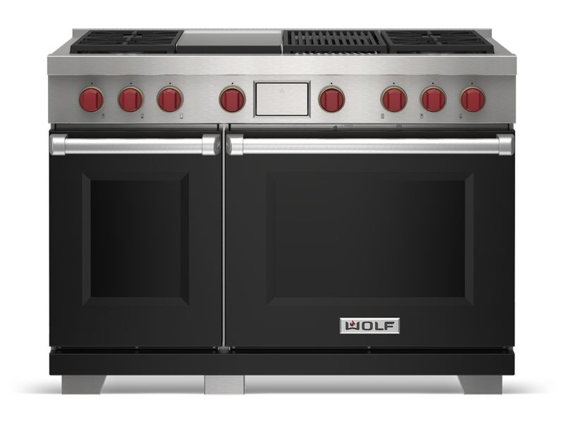 Wolf 48" Dual Fuel Range - 4 Burners, Infrared Charbroiler and Infrared Griddle, model DF48450CG/S/P — ranges specified and installed by iKitchen Cabinetry, view 4