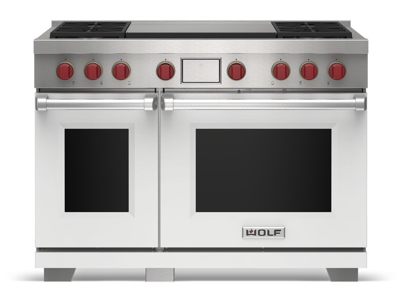 Wolf 48" Dual Fuel Range - 4 Burners and Infrared Dual Griddle, model DF48450DG/S/P — ranges specified and installed by iKitchen Cabinetry, view 5