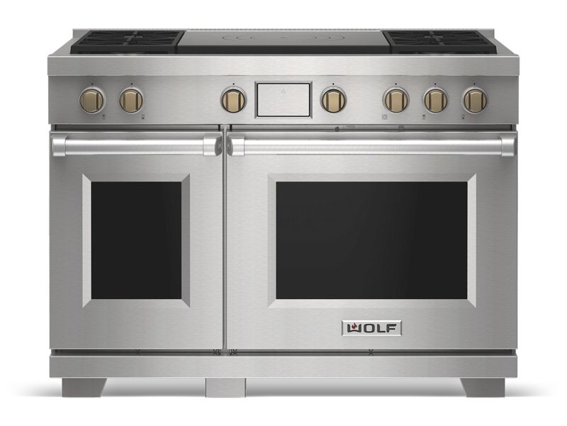 Wolf 48" Dual Fuel Range - 4 Burners and French Top, model DF48450F/S/P/LP — ranges specified and installed by iKitchen Cabinetry, view 3