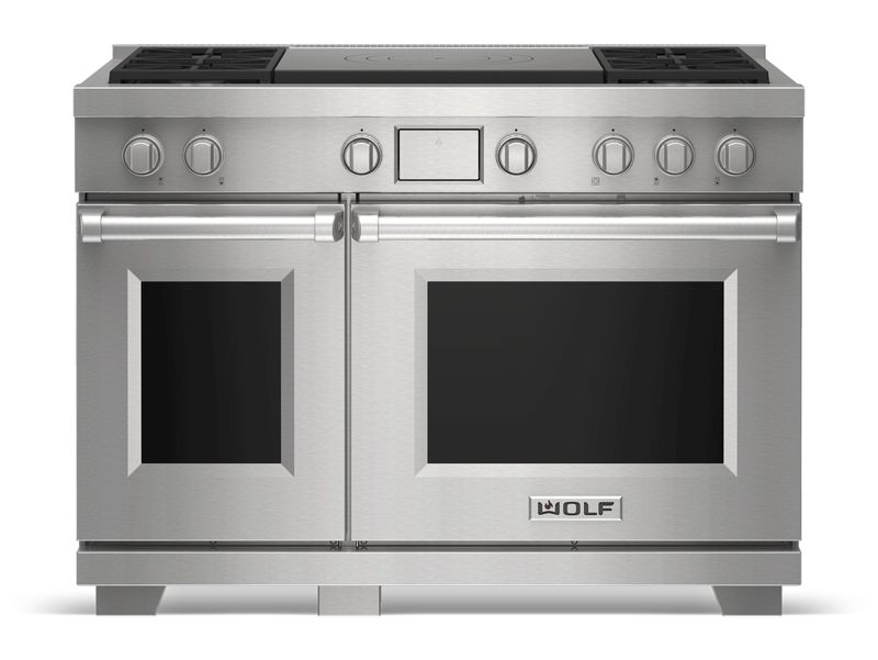 Wolf 48" Dual Fuel Range - 4 Burners and French Top, model DF48450F/S/P/LP — ranges specified and installed by iKitchen Cabinetry, view 4