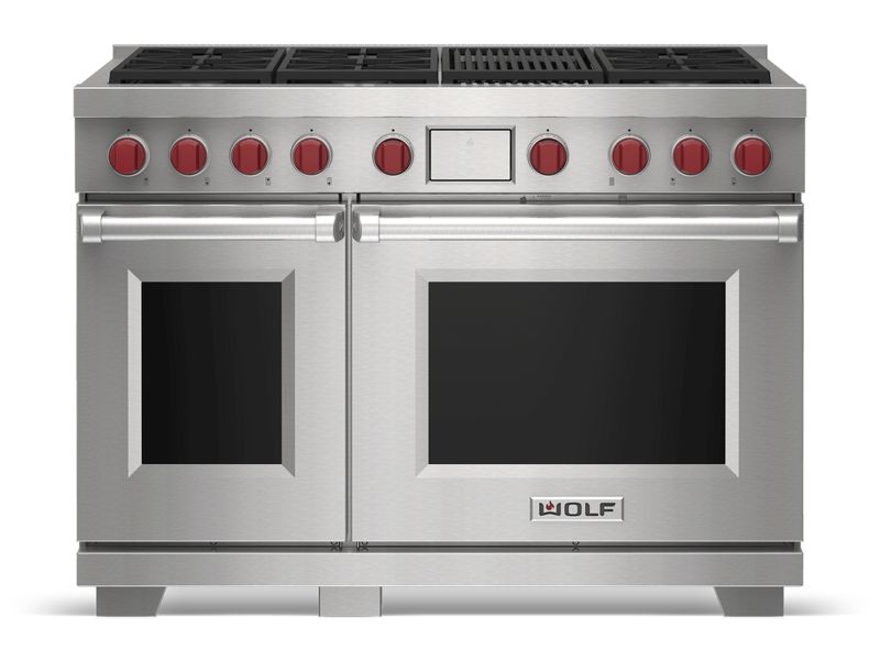 Wolf 48" Dual Fuel Range - 6 Burners and Infrared Charbroiler, model DF48650C/S/P/LP — ranges specified and installed by iKitchen Cabinetry, view 2