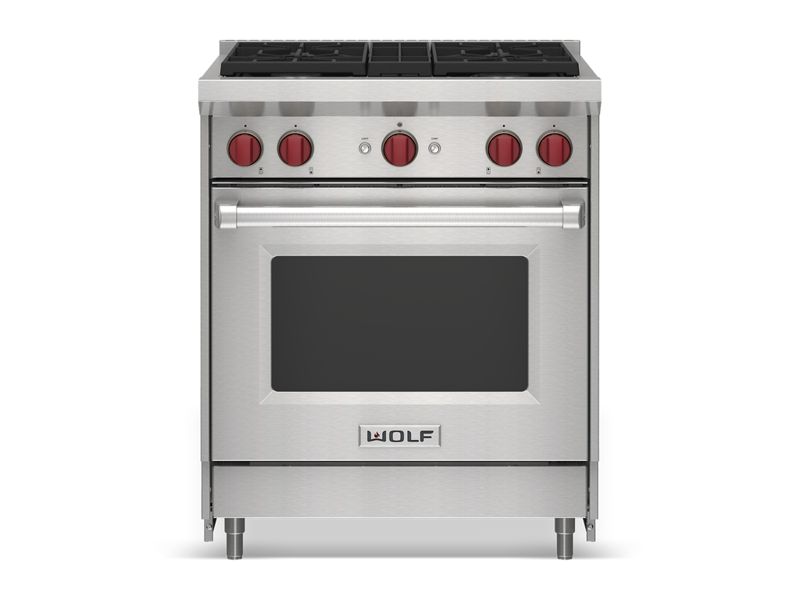 Wolf 30" Gas Range, model GR304-LP — ranges specified and installed by iKitchen Cabinetry