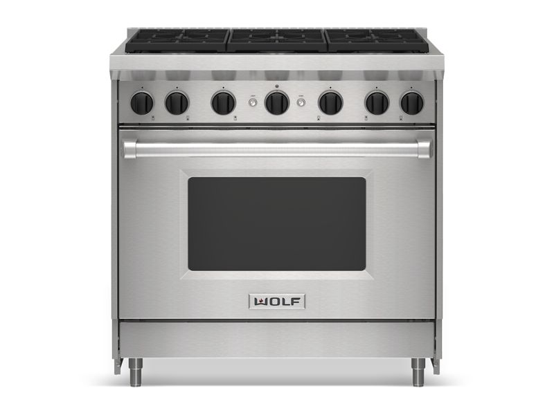 Wolf 36" Gas Range - 6 Burners, model GR366-LP — ranges specified and installed by iKitchen Cabinetry, view 3