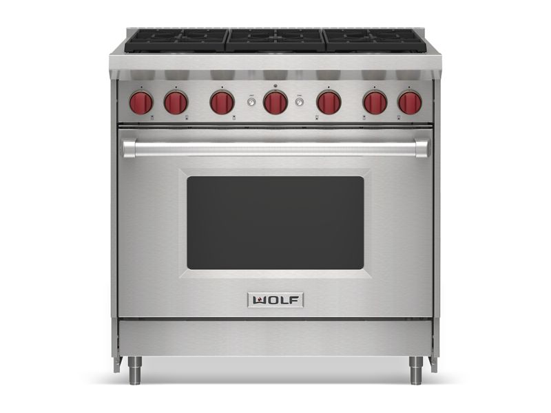 Wolf 36" Gas Range - 6 Burners, model GR366-LP — ranges specified and installed by iKitchen Cabinetry, view 5