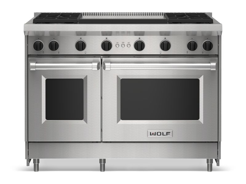 Wolf 48" Gas Range - 4 Burners and Infrared Dual Griddle, model GR484DG-LP — ranges specified and installed by iKitchen Cabinetry, view 3
