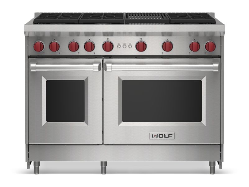 Wolf 48" Gas Range - 6 Burners and Infrared Charbroiler, model GR486C-LP — ranges specified and installed by iKitchen Cabinetry, view 4