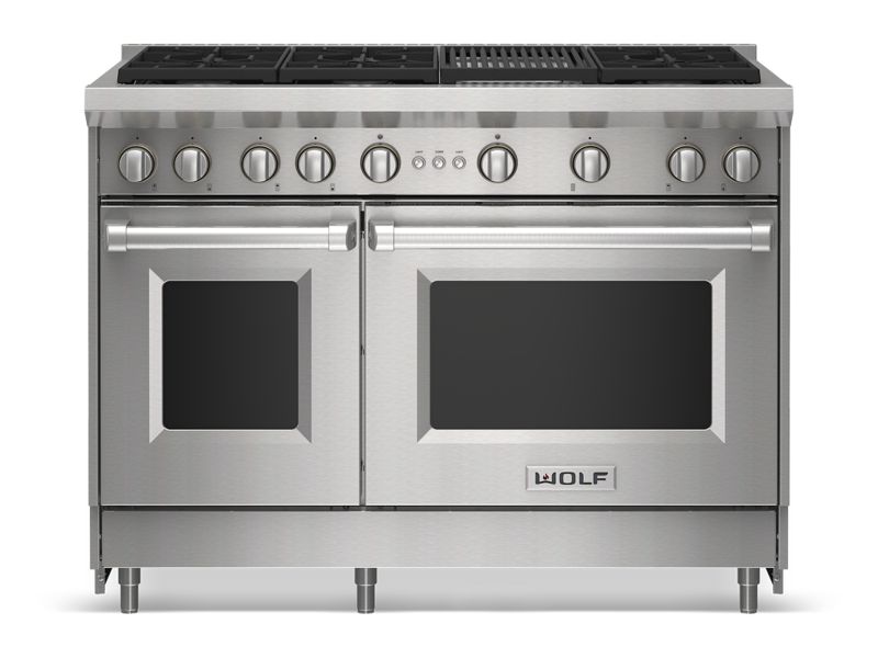 Wolf 48" Gas Range - 6 Burners and Infrared Charbroiler, model GR486C-LP — ranges specified and installed by iKitchen Cabinetry, view 3