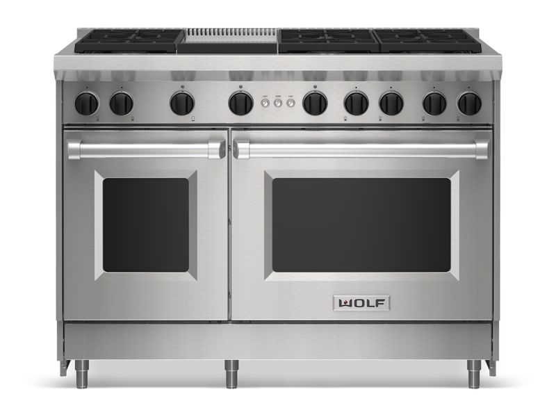 Wolf 48" Gas Range - 6 Burners and Infrared Griddle, model GR486G — ranges specified and installed by iKitchen Cabinetry, view 5