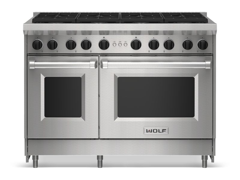 Wolf 48" Gas Range - 8 Burners, model GR488-LP — ranges specified and installed by iKitchen Cabinetry