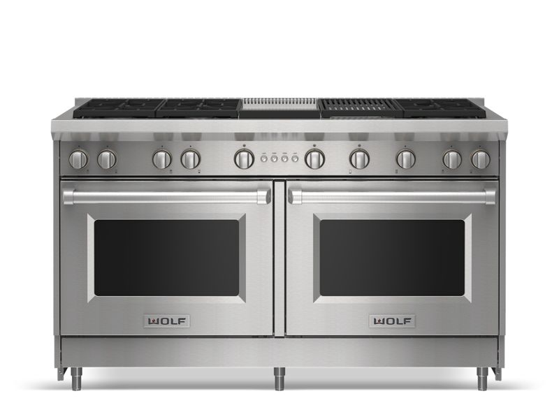Wolf 60" Gas Range - 6 Burners, Infrared Charbroiler and Infrared Griddle, model GR606CG-LP — ranges specified and installed by iKitchen Cabinetry, view 5