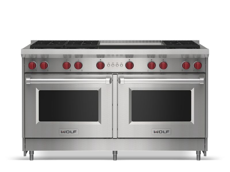 Wolf 60" Gas Range - 6 Burners and Infrared Dual Griddle, model GR606DG — ranges specified and installed by iKitchen Cabinetry, view 2