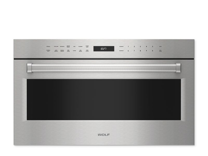 Wolf 30" E Series Professional Drop-Down Door Microwave Oven - Legacy, model MDD30PE/S/PH — microwaves specified and installed by iKitchen Cabinetry