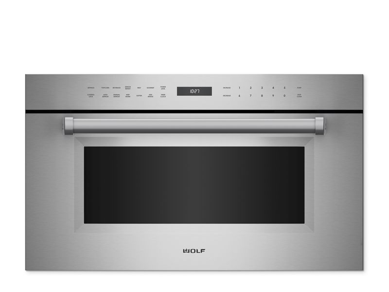 Wolf M Series Professional Drop-Down Door Microwave Oven - Legacy, model MDDPM — microwaves specified and installed by iKitchen Cabinetry