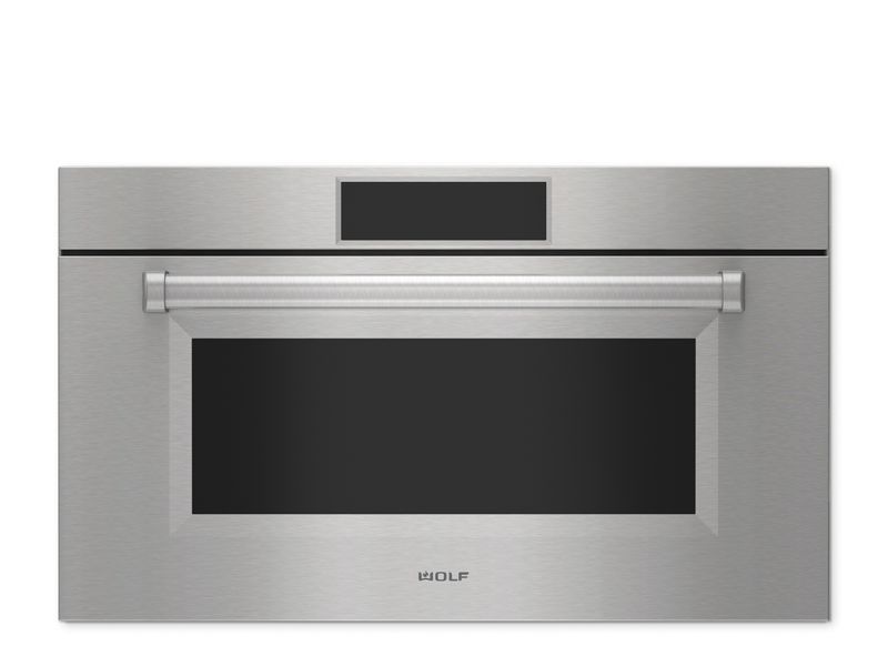 Wolf M Series Professional Drop-Down Door Microwave Oven, model MDD50PM — microwaves specified and installed by iKitchen Cabinetry