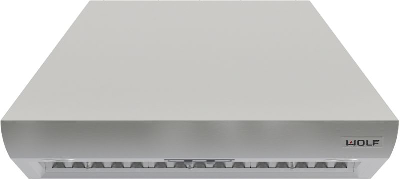 Wolf Pro Island Hood, model PI3418 — ventilation specified and installed by iKitchen Cabinetry