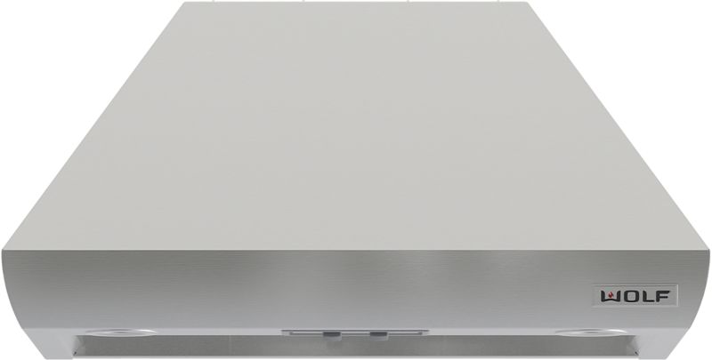 Wolf Pro Wall Chimney Hood, model PWC2418 — ventilation specified and installed by iKitchen Cabinetry