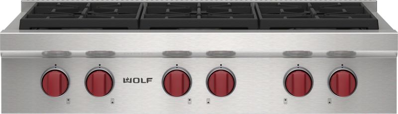 Wolf 36" Sealed Burner Rangetop - 6 Burners, model SRT366 — ranges specified and installed by iKitchen Cabinetry, view 5