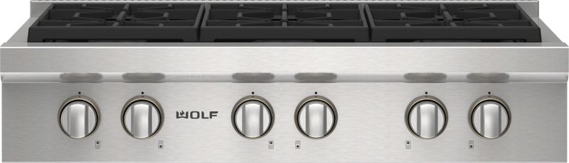 Wolf 36" Sealed Burner Rangetop - 6 Burners, model SRT366 — ranges specified and installed by iKitchen Cabinetry