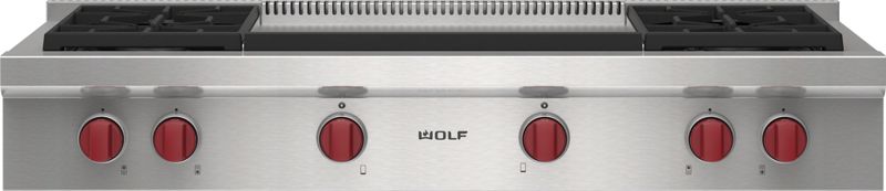 Wolf 48" Sealed Burner Rangetop - 4 Burners and Infrared Dual Griddle, model SRT484DG — ranges specified and installed by iKitchen Cabinetry, view 4